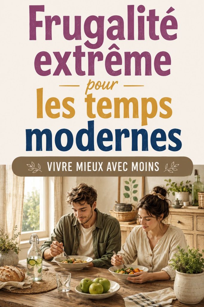 Femme souriante dans une cuisine simple, illustrant la frugalité extrême.