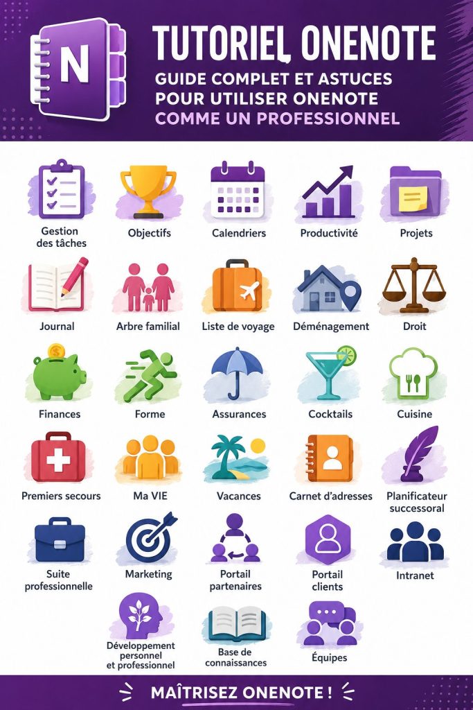 Femme utilisant OneNote sur son ordinateur pour organiser ses notes