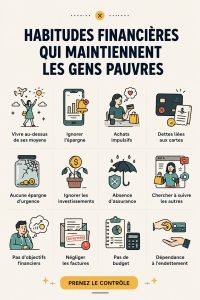 Femme réfléchissant à ses habitudes financières tout en prenant des notes
