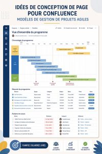 Capture d'écran d'une page Confluence bien conçue pour la gestion de projet
