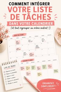 Femme utilisant son calendrier et sa liste de tâches pour s'organiser