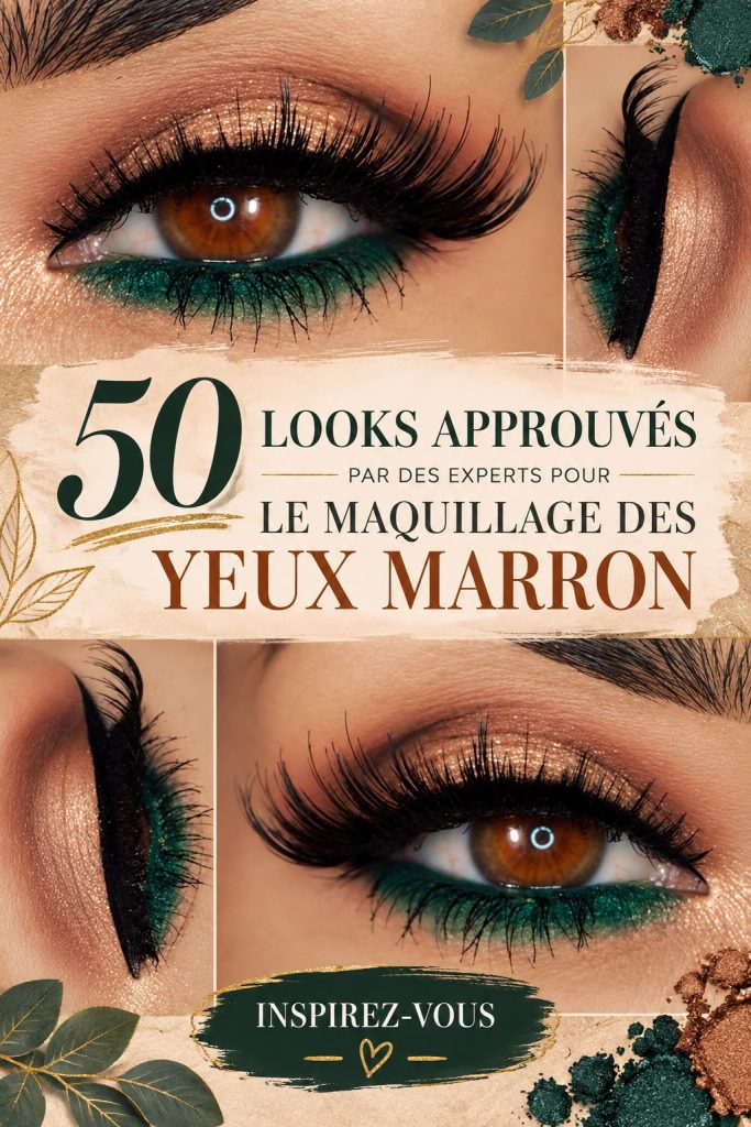 Maquillage créatif pour yeux marron avec des couleurs variées