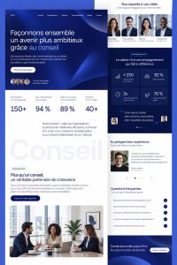 Capture d'écran d'un modèle Webflow professionnel conçu pour les entreprises
