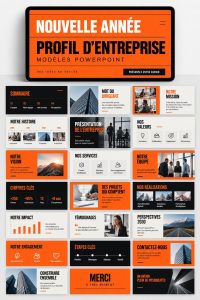 Modèles PowerPoint inspirants pour un profil d'entreprise moderne.