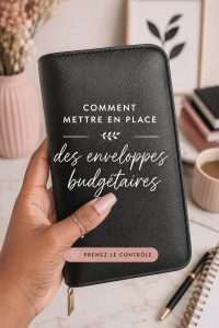 Enveloppes colorées représentant différentes catégories de dépenses budgétaires.