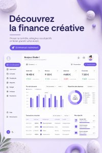 Femme utilisant une application de gestion financière sur son téléphone dans un cadre doux et chaleureux.