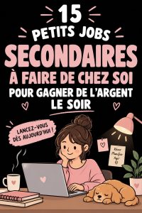femme travaillant sur ordinateur à domicile le soir pour arrondir ses fins de mois