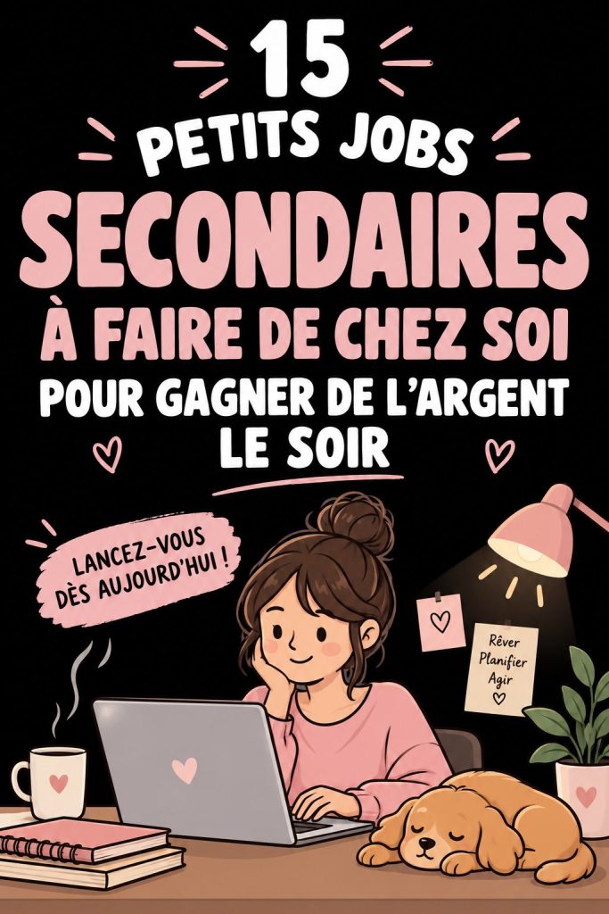 femme travaillant sur ordinateur à domicile le soir pour arrondir ses fins de mois