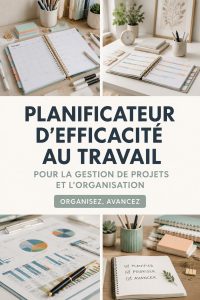 Femme utilisant un planificateur de travail sur son bureau
