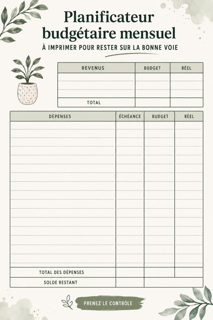 Femme utilisant un planner de budget pour gérer ses finances