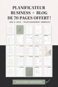Un planner business disponible gratuitement avec des feuilles pour organiser vos tâches et projets.