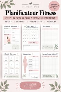 Illustration d'un planner gratuit pour suivre la perte de poids
