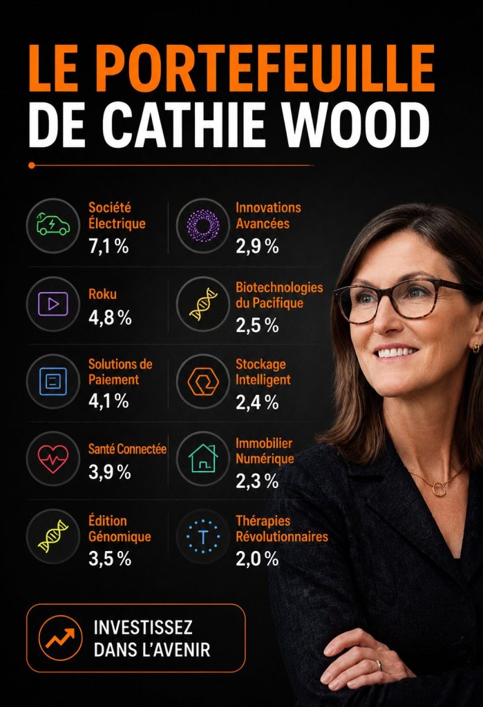Portefeuille d'investissement de Cathie Wood, une référence inspirante pour les femmes.