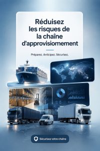 Femme entrepreneure analysant les risques de sa chaîne d'approvisionnement avec des graphiques et des documents.