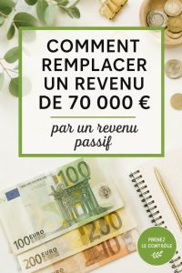 Une femme souriante examinant des graphiques représentant des revenus passifs, symbole de liberté financière.
