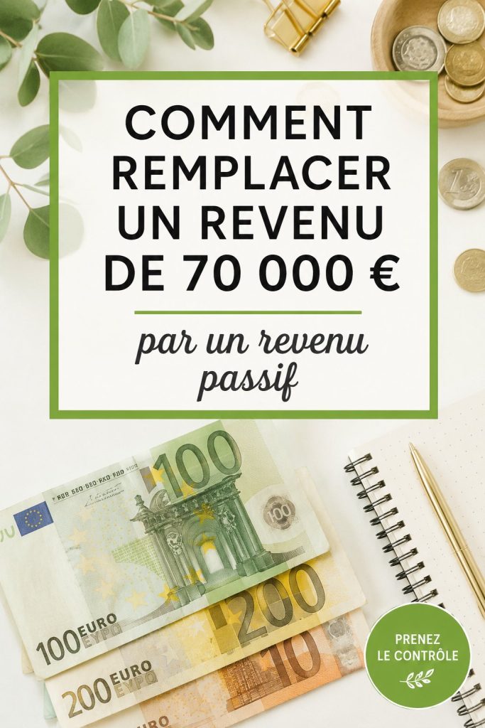 Une femme souriante examinant des graphiques représentant des revenus passifs, symbole de liberté financière.