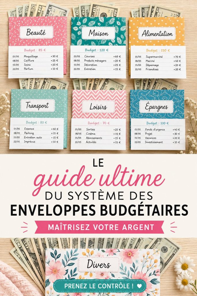 Femme utilisant le système d'enveloppes pour gérer son budget