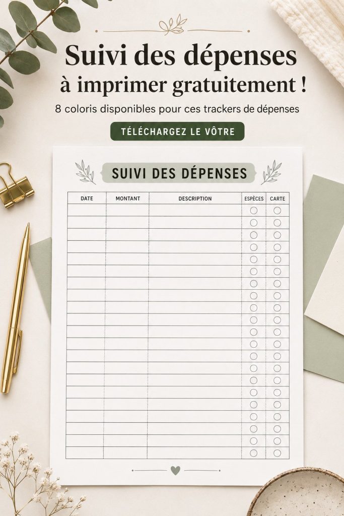 Modèles de suivi de dépenses colorés à imprimer pour une gestion budgétaire efficace