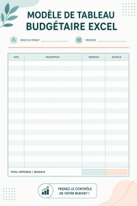 Capture d'écran d'un modèle de budget Excel bien organisé.