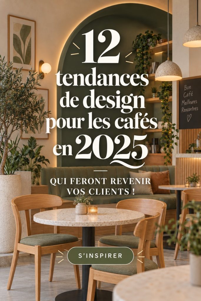 Détail d'un café cosy présentant des tendances déco modernes pour 2025.