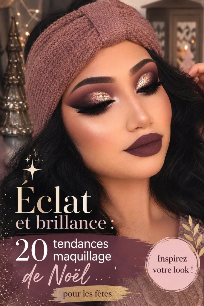 Montage de différentes tendances de maquillage de Noël avec des couleurs vives