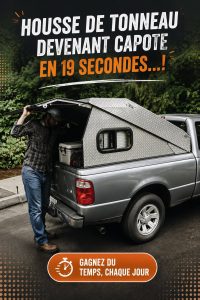 Tonneau de camion sécurisé, idéal pour protéger les chargements professionnels.