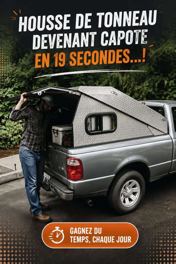 Tonneau de camion sécurisé, idéal pour protéger les chargements professionnels.