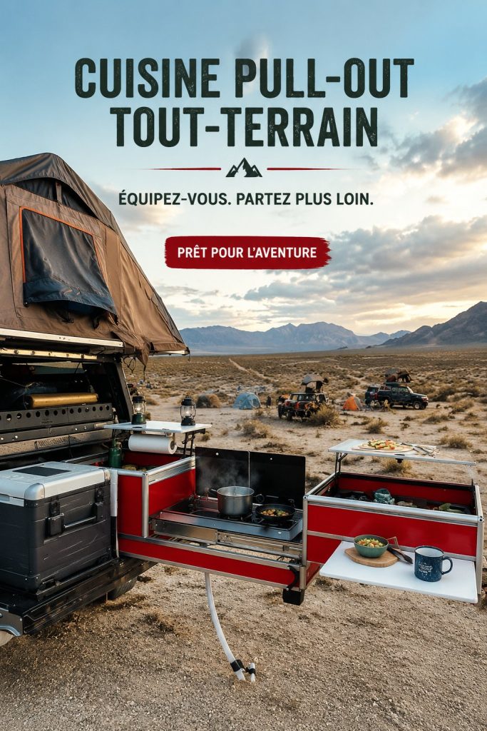 PullKitchen installé dans un Tacoma pendant une sortie en extérieur