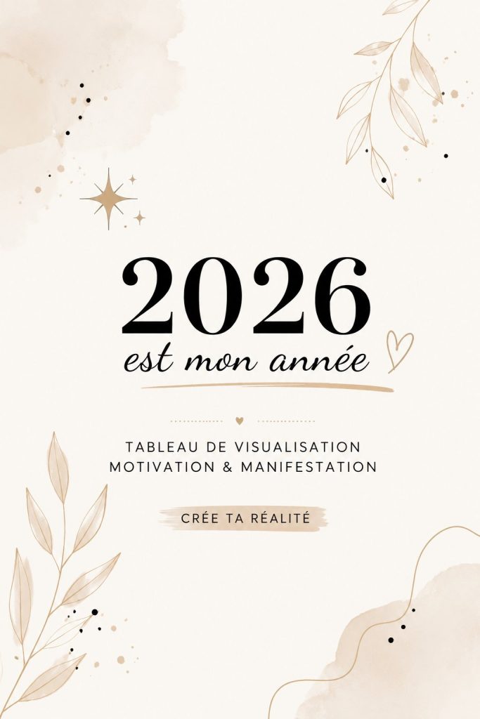 Un tableau de vision coloré avec des images inspirantes pour 2026.