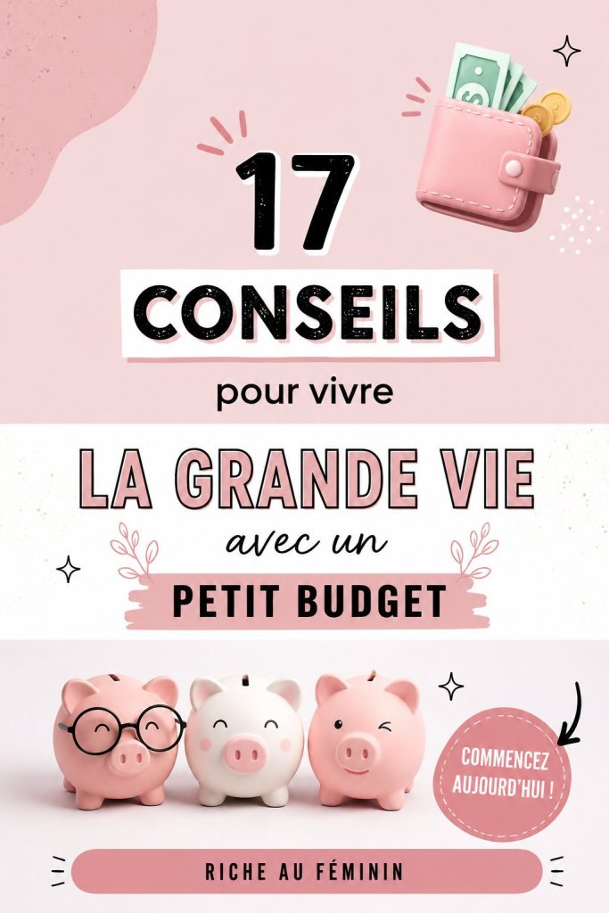 Femme souriante profitant de la vie avec un budget restreint, symbolisant le bonheur simple.